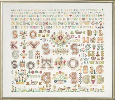 Immagine prodotto di Permin ricamo a punto croce "Sampler anno", schema contato, 64x54cm, 39-5490