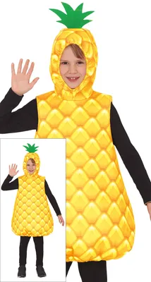Produktbild von Ananas Abenteuer Fasching Karnevalskostüm Kinder Frühling Sommer Frucht Outfit Spass Fest Feiern, Größe: 140/146 Farbe: Orange