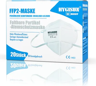 Produktbild von HYGISUN obličejová maska FFP2 maska FFP2 respirátorová maska 20 kusů