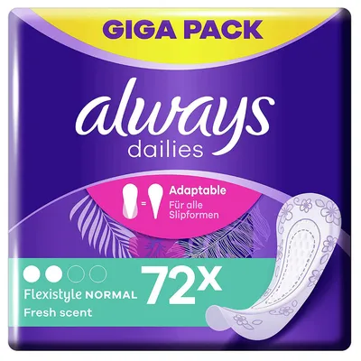 Obrázok produktu pre Always Dailies Slipeinlagen Flexistyle Fresh Normal Giga Pack 72Stück