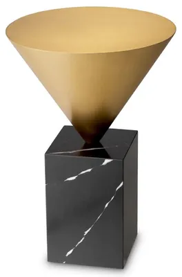 Produktbild von Casa Padrino Luxus Beistelltisch Messing / Schwarz Ø 42 x H. 61 cm