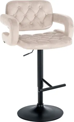 Produktbild von Barhocker Dublin Samt schwarz creme
