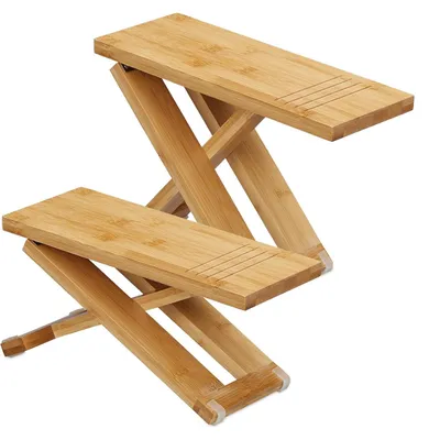 Produktbild von Toilettenstuhl – Delig – Klappbarer Toilettenstuhl – Bambus – Stuhl zur Unterstützung beim Toilettengang – Für Erwachsene – 23 x 12 x 31 cm – Natürliche Farbe