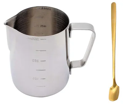 Milchschaumkrug 600 ml, Edelstahl, für Kaffee & Cappuccino