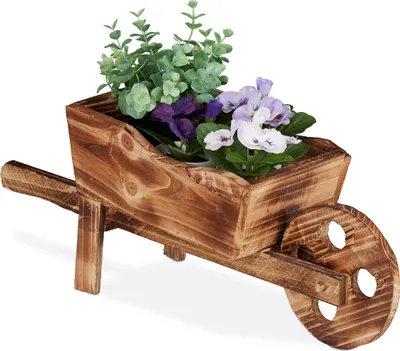 Produktbild von relaxdays Pflanzschubkarre aus Holz