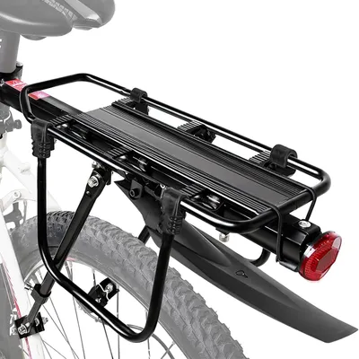 Immagine prodotto di Portapacchi per bicicletta da 24-29 pollici, in alluminio, regolabile, con catarifrangente, per mountain bike