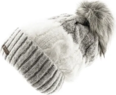 Immagine prodotto di Cappello invernale con motivo a trecce e pompon - cappello alla moda per donna con fodera grigia
