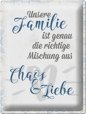 Produktbild von Blechschild  Unsere Familie Chaos, 40 x 30 cm, Blechschilder Spruch Glück Weisheit