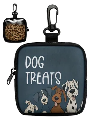 Immagine prodotto di Borsette per dolcetti per cani, sacchetto per cibo con cerniera e gancio a moschettone, 12 x 11 cm