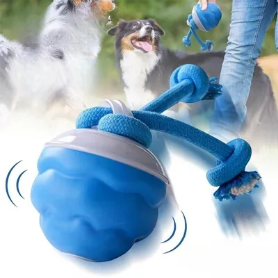 Image de Jouet interactif pour chien, balle électrique qui roule automatiquement, balle pour chien interactive pour les activités et le divertissement (bleu)