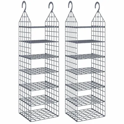 Zdjęcie produktu dla Wiszące organizery do szafy z 7 półkami, 2 szt.