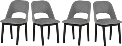 Image de Chaise de salle à manger 4x "MONTI 2", noir, aragon 93,