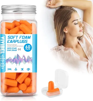 Produktbild von Noise Cancelling Ohrstöpsel SNR 38 dB, Weicher Schaum, 60 Paar, Wiederverwendbar, Für Schlaf und Arbeit