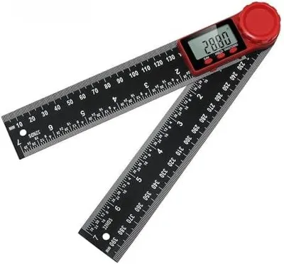 Produktbild von Winkelmesser, 2 in 1 Digitaler Winkelmesser, 360°Rotierender Winkelmesser Digital mit Lcd Anzeige, für Holzbearbeitung Messung, Konstruktionsreparaturen 200 mm