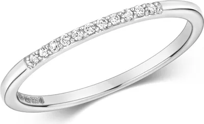 Produktbild von Funkelndes Feuer Edler 9 Karat (375) Weißgold Damen - Diamant Ring Brillant-Schliff 0.05 Karat H - I1, 53 (16.9); TRS279469KWRSM