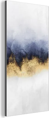 Obrázok produktu pre Nástenná dekorácia Kovový kovový obraz Wall Art 40x80cm Abstraktné - Zlaté - Muchowow Hliníkové obrazy