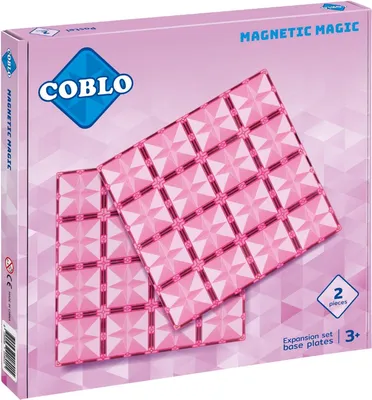 Obrázok produktu pre Klocki magnetyczne COBLO dwie płyty różowe 30x30 cm