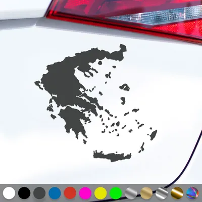 Produktbild von PantherPixel Griechenland Aufkleber Umriss Kontur Kreta Rhodos Sticker Auto Geschenkidee Farbe Dunkelgrau