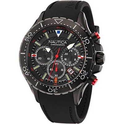 Obrázok produktu pre Chronograf Nautica Black With Screw Collection Nst Chrono - muž