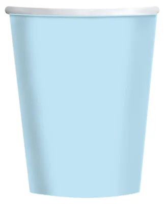 8er-Pack himmelblaue Pappbecher, 227 ml, recycelbar