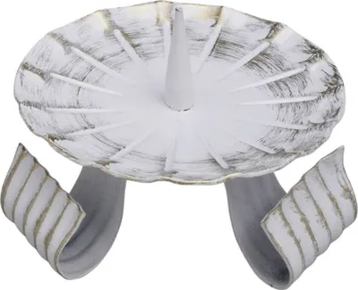 Produktbild von Kerzenleuchter Ø8cm Eisen Dreifußleuchter mit Dorn Altarleuchter Weiss/Gold