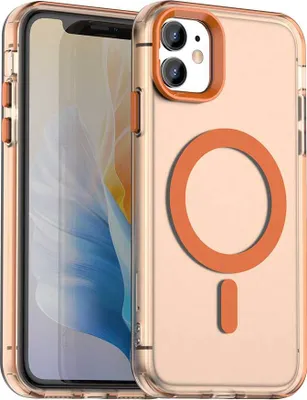 Obrázek produktu pro Magnetické pouzdro pro iPhone 11, tenké matné průsvitné nárazuvzdorné pouzdro Pomerančový