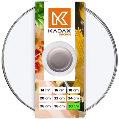 Produktbild von KADAX Glasdeckel mit Silikongriff "Tolfa", hitzebeständiger Kochtopfdeckel, 30 cm