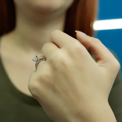 Produktbild von 0,76 Carat Diamant Solitär Ring Antragsring 14 Karat Weißgold