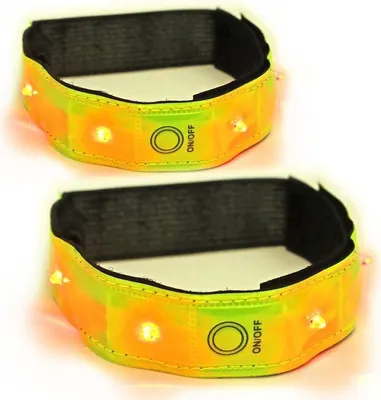 Produktbild von 2 Stück Outdoor Sicherheits Sportarmband  LED-Armband Sicherhe Sichtbarkeit Glow Armband für Laufen, Wandern, Joggen, Radfahren