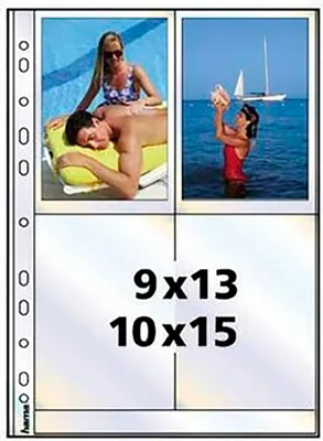 Produktbild von Hama Photo sleeves for ring-binder albums A4, Clear, 10 x 15 cm, Transparent, 345 mm, 250 mm, 6 mm, 227 g