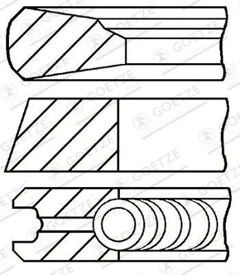 Produktbild von GOETZE ENGINE 08-101100-00 Kolbenringsatz Kolbenringe für VOLVO FH 16