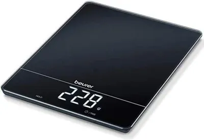 Produktbild von Digitale Küchenwaage bis 15 kg, 1 g Genauigkeit, Magic LED Display, Tara Funktion, Hold Funktion, Briefwaage, Haushaltswaage, schwarz