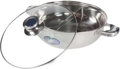 Produktbild von [ Ø 28cm  ] HOT POT Topf mit 2 Kammern /  Feuertopf / Fondue / Shabu Shabu