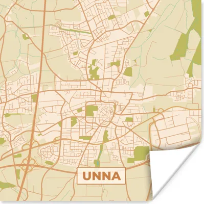 Produktbild von MuchoWow® Poster Unna - Vintage - Karte - Stadtplan - Grundriss 50x50 cm - Wohnzimmerdekoration