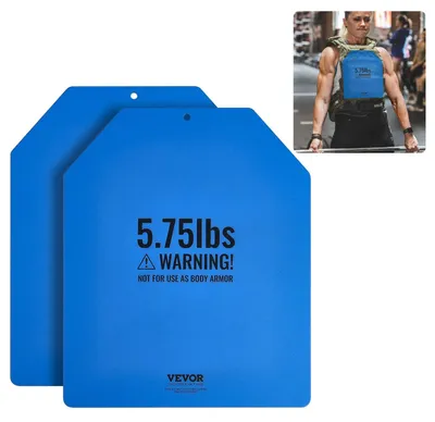 Image de VEVOR Plaque pour Gilet Lesté, Plaques de Lestage en Acier 2 Pièces de 2,6 kg, pour Course Jogging Randonnée Entraînement Croisé Fitness Musculation, Poids pour Veste Lestée, Gilet Non Inclus