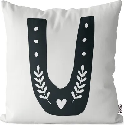 Produktbild von VOID U Buchstaben Natur Kissenbezug Kissenhülle Sofakissen Kissen Deko Outdoor-Kissen Dekokissen