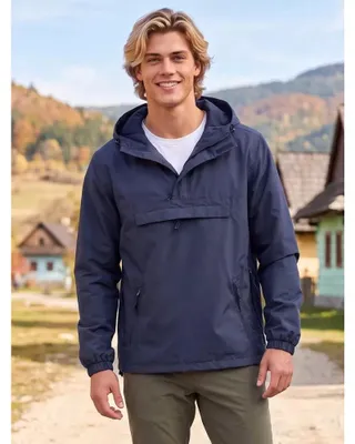 Imagen del producto de Brandit, chaqueta cortavientos de verano con capucha. Color: azul marino. Talla: M
