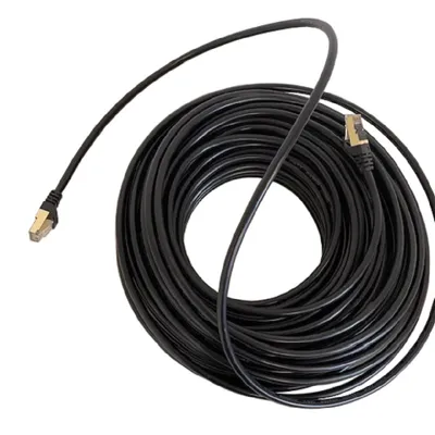 Zdjęcie produktu dla Kabel krosowy CAT7 kabel sieciowy LAN DSL czarny kabel sieciowy RJ45 Ethernet 30m