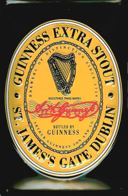 Produktbild von Blechschild Guinness Beer Black Label Logo Harfe Bier Werbung Schild nostalgisches Reklameschild