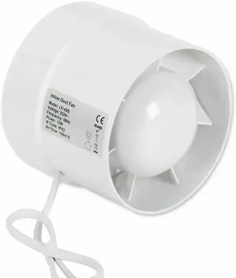Produktbild von Lüfter - Rohrventilator 100 mm - 12 W 220 V - Kugellager-Motor - Abluft für Bad Küche WC - Weiß