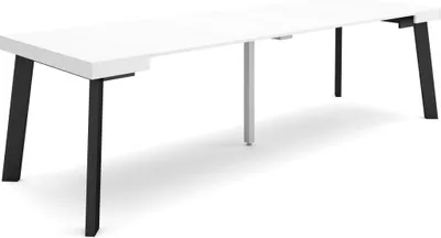 Produktbild von Ausziehbarertisch, 262x90x73cm, Für 12 Gäste, Hölzerne Beine, Weiß