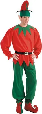 Produktbild von Weihnachtwichtel Kostüm Accessoire-Set 3-teilig rot-grün - Einheitsgröße