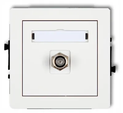 Imagen del producto de Karlik DECO, caja para antena, tipo F, color blanco mate, para empotrar