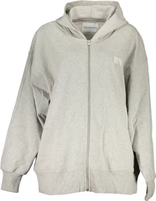 Produktbild von Damen Kapuzen-Sweatshirt Grau mit Reißverschluss aus recycelter Baumwolle