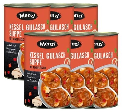 Produktbild von Menzi Kessel Gulaschsuppe mit Rindfleisch ungarisch 4200g 6er Pack