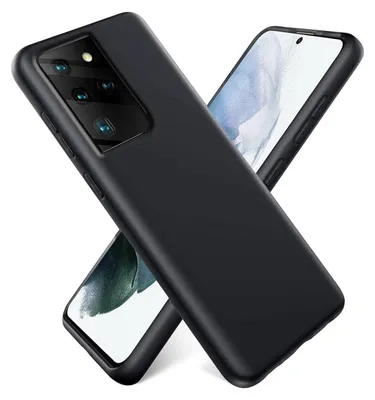 Produktbild von Conie TPU Schutzhülle für Samsung Galaxy S21 Ultra Tasche Case Cover Bumper Silikon Mikrofaser Inlay Hülle in Schwarz matt