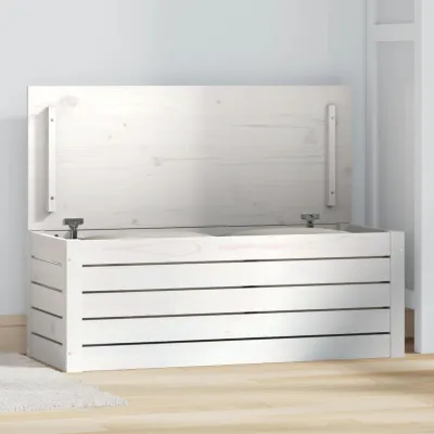 Image de Boîte de rangement - Coffre de rangement - Rangement - Armoire de rangement - Panier de rangement - Blanc - Rectangulaire, 89 x 36,5 x 33 cm