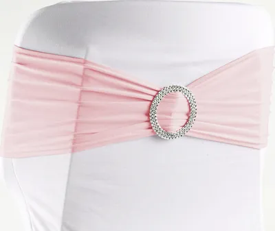 Produktbild von Stuhlschleifen Stretch, Babyrosa - elastische Schleifenbänder mit Schnalle