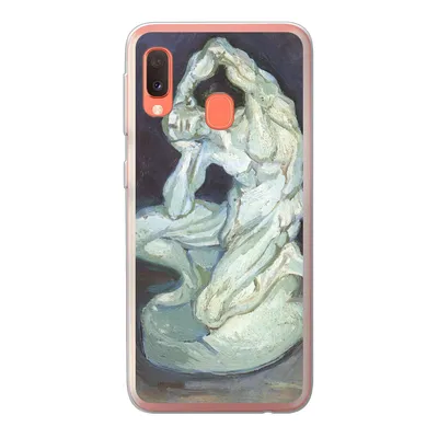 Produktbild von MuchoWow® Handyhülle Schutzhülle Hülle für Samsung Galaxy A20e Gipsskulptur eines knienden Mannes - Vincent van Gogh Silikon Softcase Handy Hülle - Abdeckung