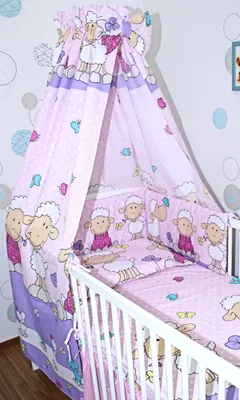 Produktbild von Vollstoff Himmel für Baby Bett Vollstoffhimmel Betthimmel - 20. Schaf Rosa